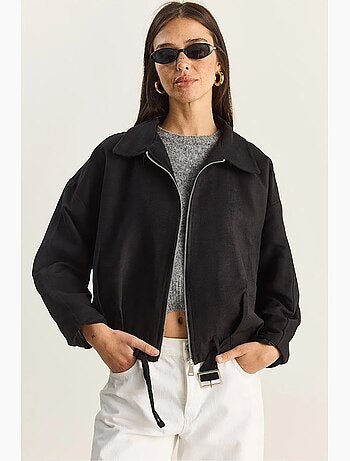 Giacca oversize in finto suede lucci