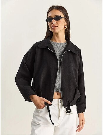 Giacca oversize in finto suede lucci