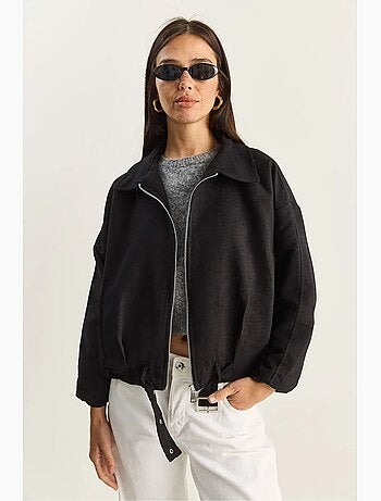 Giacca oversize in finto suede lucci