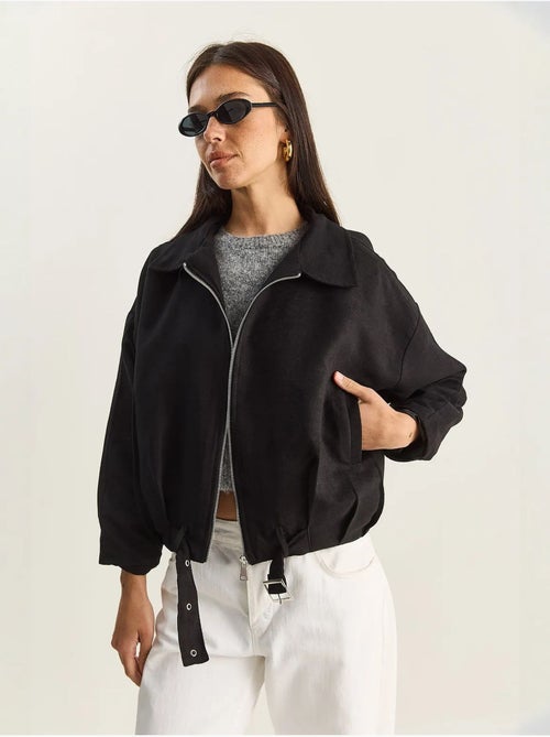 Giacca oversize in finto suede lucci - Kiabi Giacca oversize in finto suede lucci - Kiabi