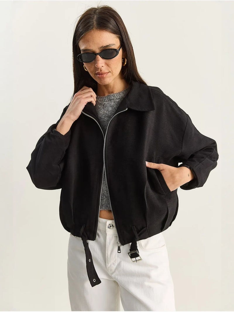 Giacca oversize in finto suede lucci Nero - Kiabi