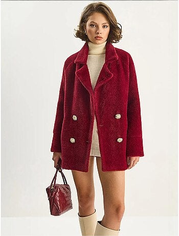Giacca oversize in peluche testurizzata lucci