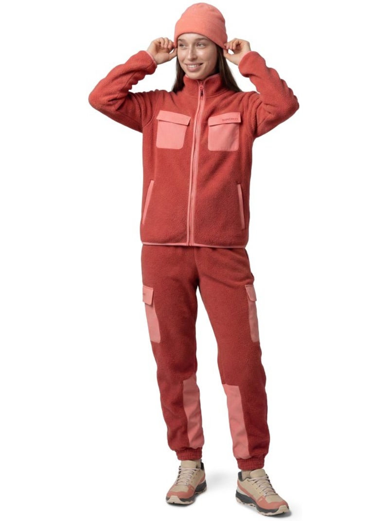 Giacca pile escursionismo donna donna carezza-w brick Rosso - Kiabi