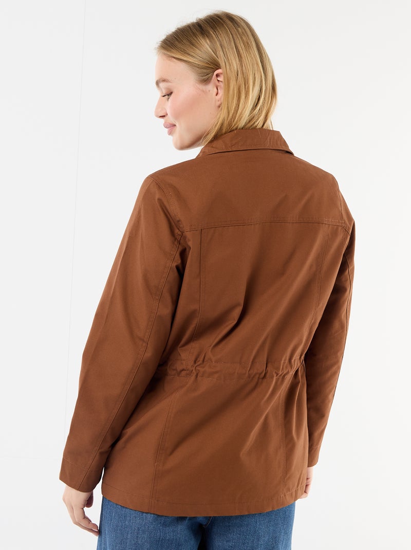 Giacca sahariana con bottoni a pressione sul davanti Marrone - Kiabi