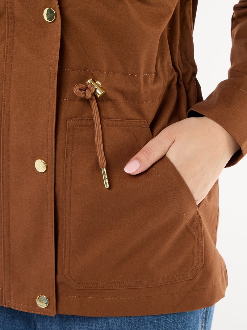 Giacca sahariana con bottoni a pressione sul davanti Marrone - Kiabi
