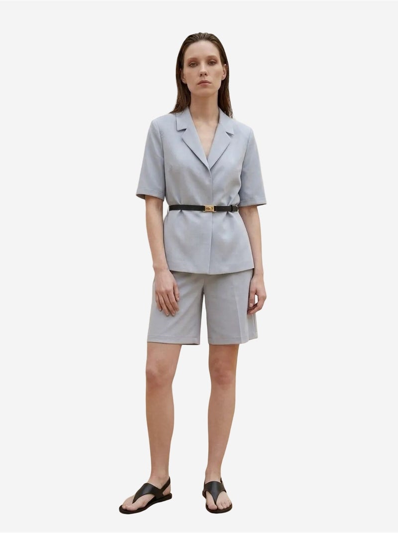 Giacca sartoriale con cintura e collo a scialle my fashion Blu cielo - Kiabi