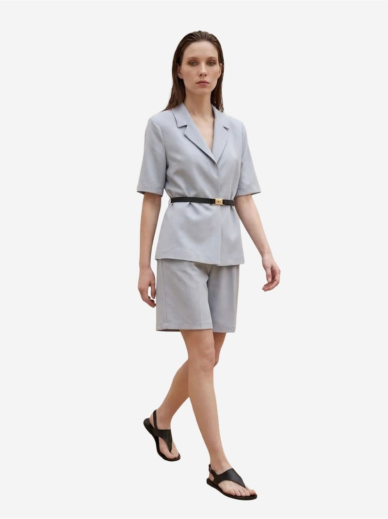 Giacca sartoriale con cintura e collo a scialle my fashion Blu cielo - Kiabi