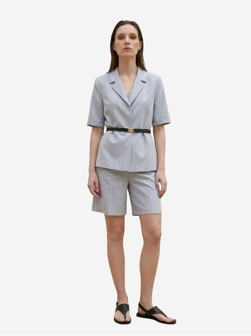 Giacca sartoriale con cintura e collo a scialle my fashion Blu cielo - Kiabi