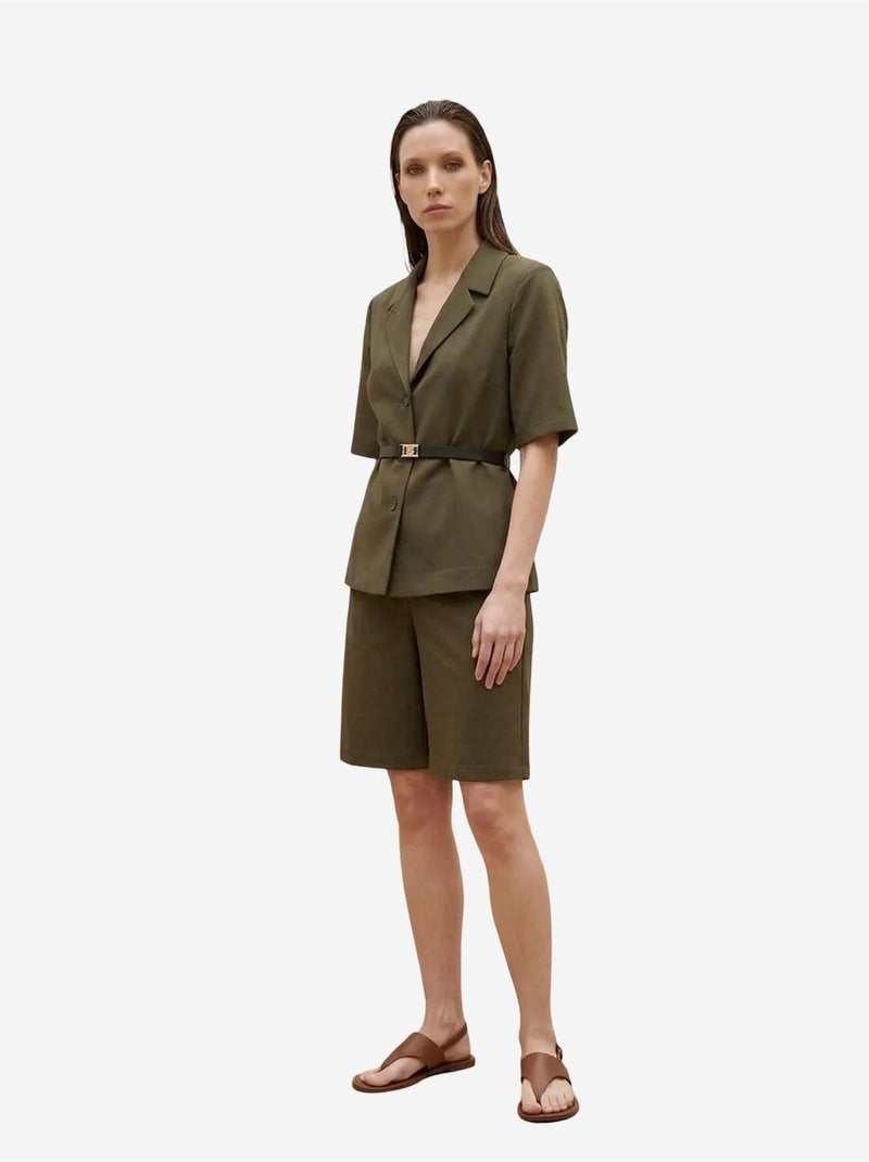 Giacca sartoriale con cintura e collo a scialle my fashion Cachi - Kiabi