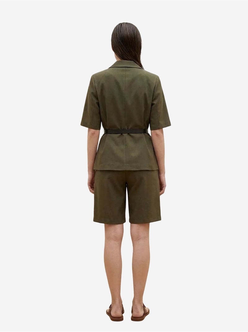 Giacca sartoriale con cintura e collo a scialle my fashion Cachi - Kiabi