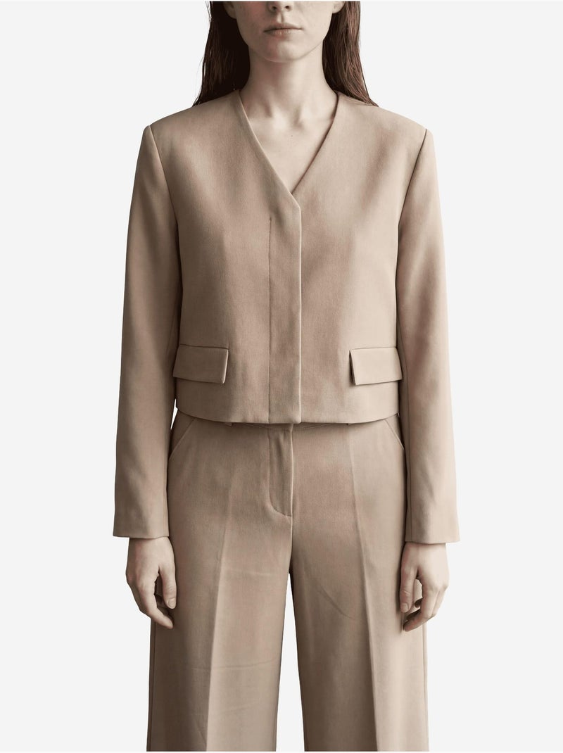 Giacca sartoriale con scollo a v e tasca my fashion Cammello - Kiabi
