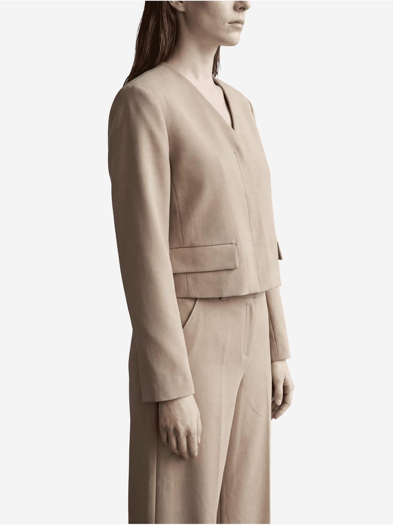 Giacca sartoriale con scollo a v e tasca my fashion Cammello - Kiabi
