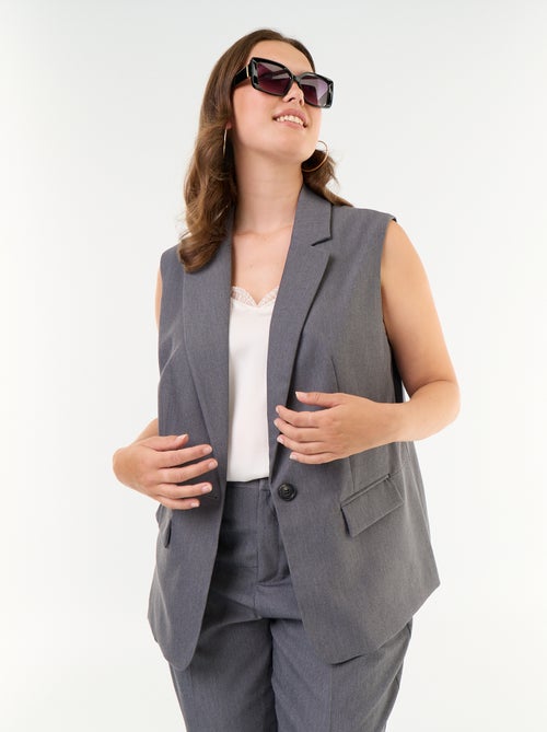 Giacca sartoriale lunga senza maniche - Kiabi Giacca sartoriale lunga senza maniche - Kiabi