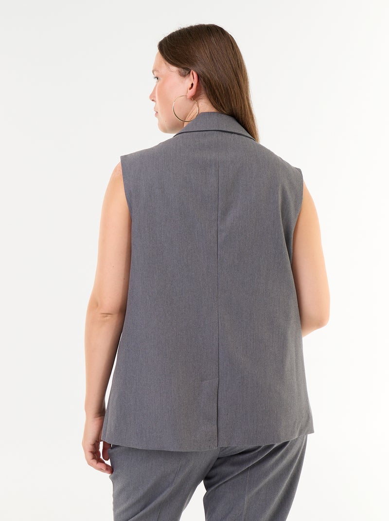 Giacca sartoriale lunga senza maniche Grigio - Kiabi