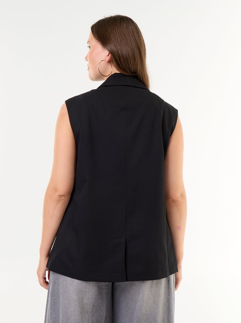 Giacca sartoriale lunga senza maniche Nero - Kiabi