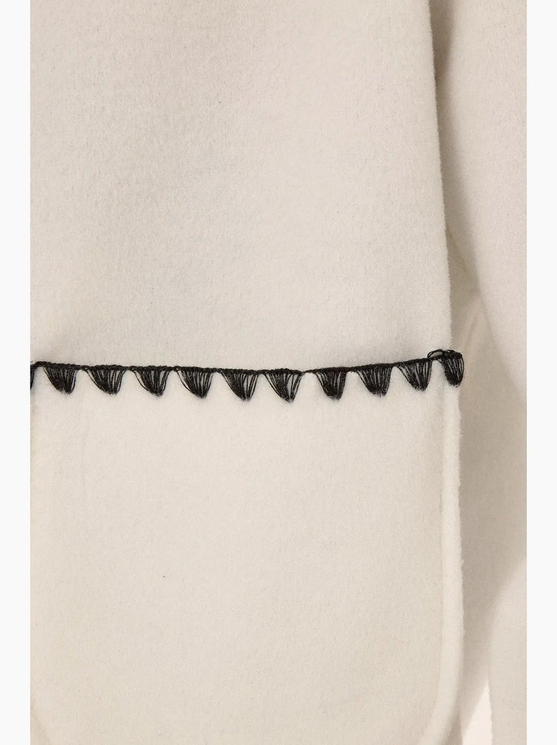 Giacca senza collo con cuciture a contrasto hiccup Bianco - Kiabi