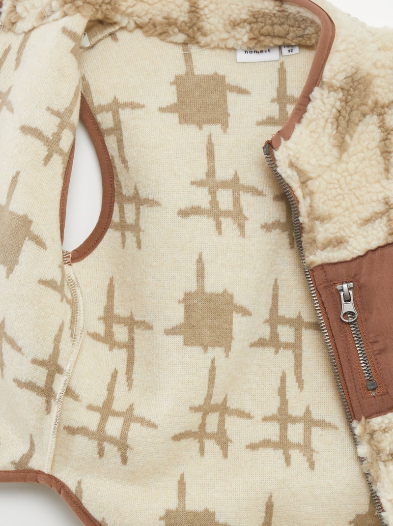 Giacca senza maniche effetto montone BEIGE - Kiabi