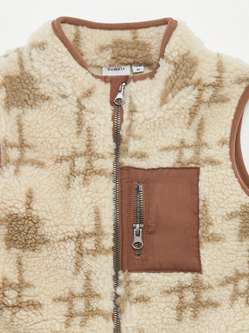 Giacca senza maniche effetto montone BEIGE - Kiabi