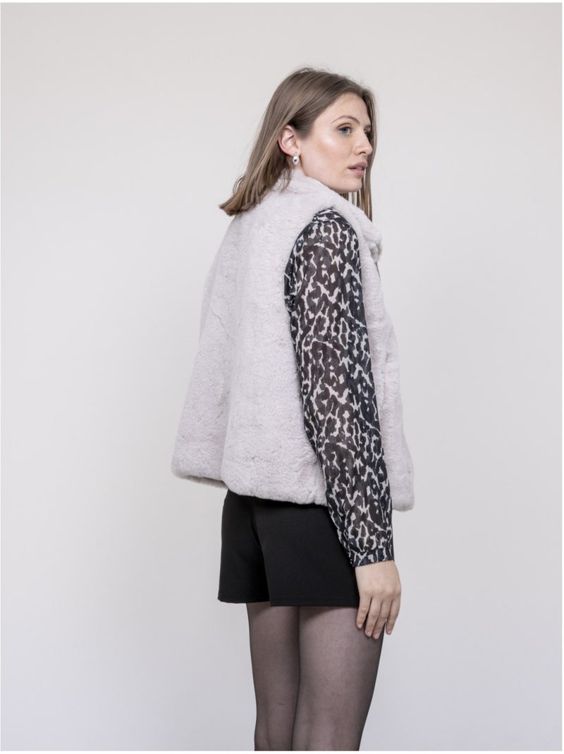 Giacca senza maniche finta pelliccia UNIKA Beige - Kiabi