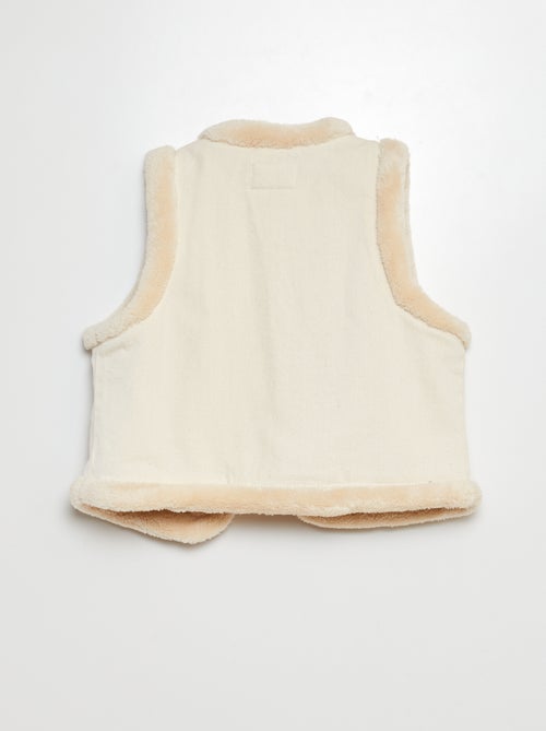 Giacca senza maniche in jeans e pelliccia sintetica - Kiabi