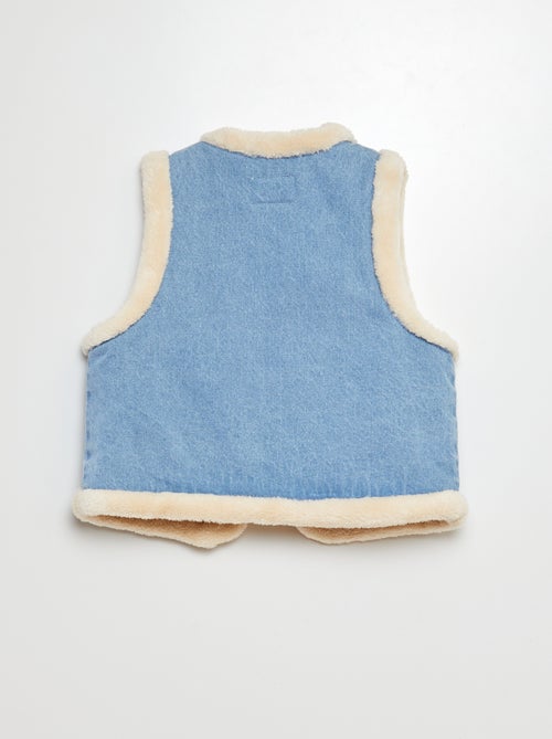 Giacca senza maniche in jeans e pelliccia sintetica - Kiabi