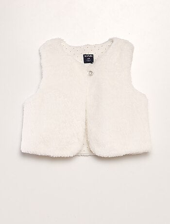 Giacca senza maniche in pelliccia sintetica