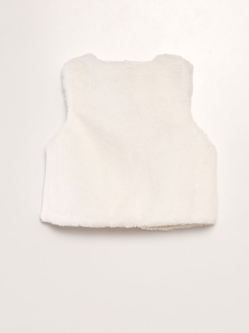 Giacca senza maniche in pelliccia sintetica BIANCO - Kiabi