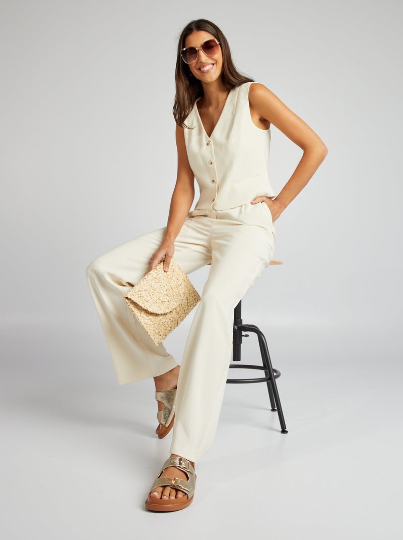 Giacca senza maniche in twill BEIGE - Kiabi
