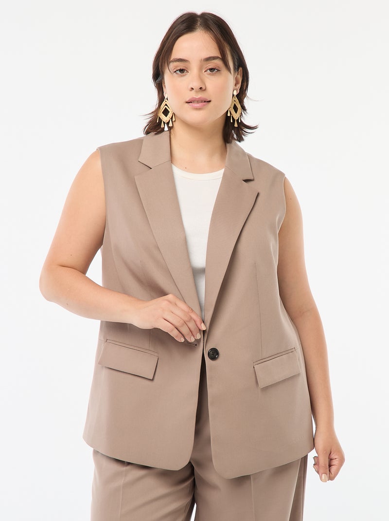 Giacca senza maniche modello lungo Beige - Kiabi