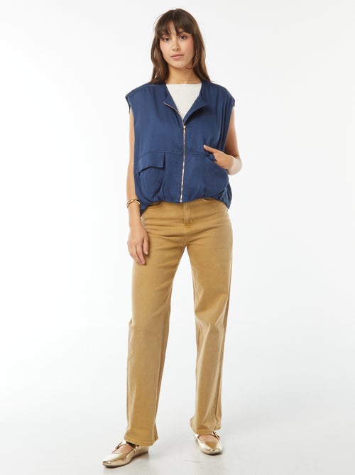 Giacca senza maniche satinata e con zip - Kiabi