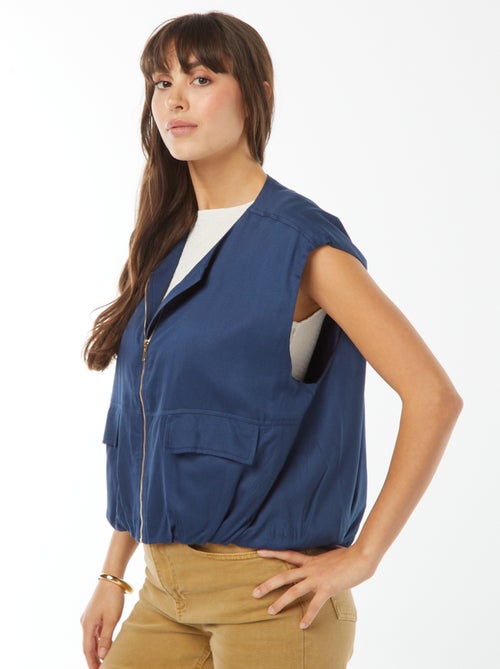 Giacca senza maniche satinata e con zip - Kiabi