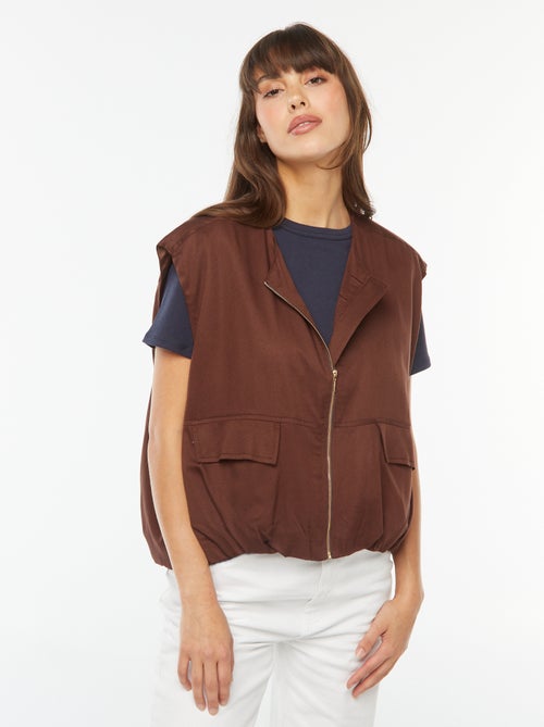 Giacca senza maniche satinata e con zip - Kiabi