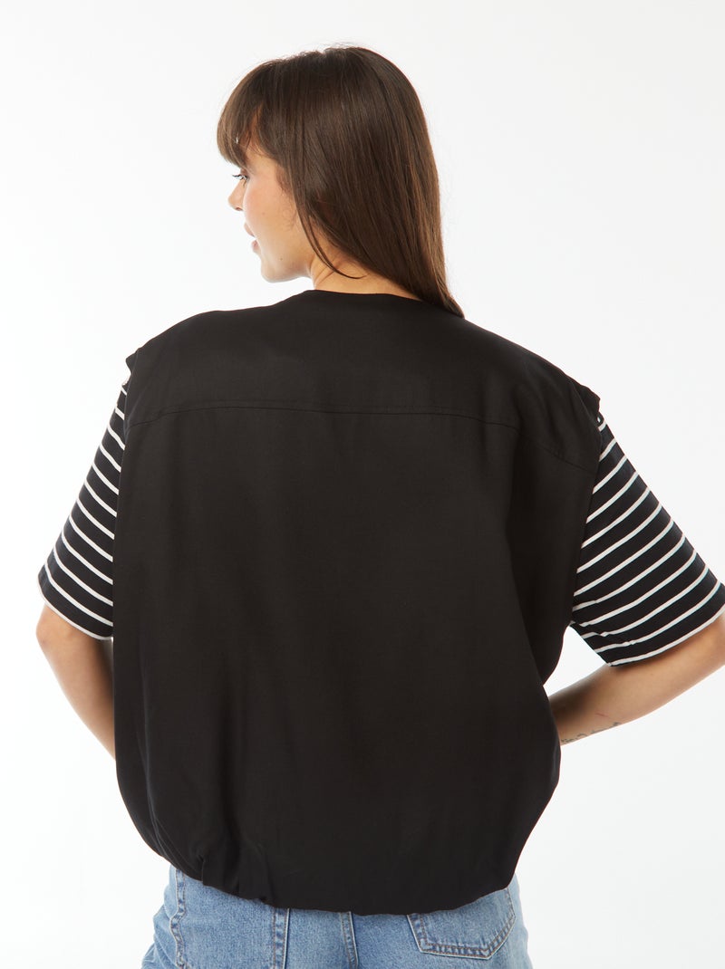 Giacca senza maniche satinata e con zip nero - Kiabi