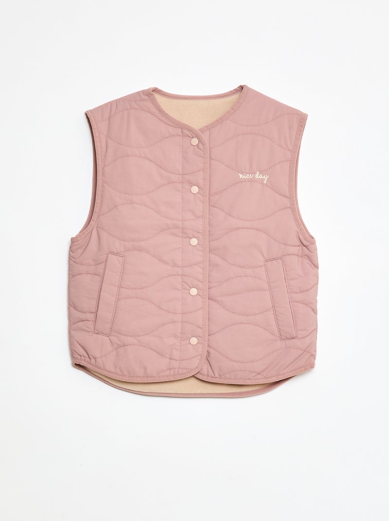 Giacca senza maniche trapuntata double face Rosa - Kiabi