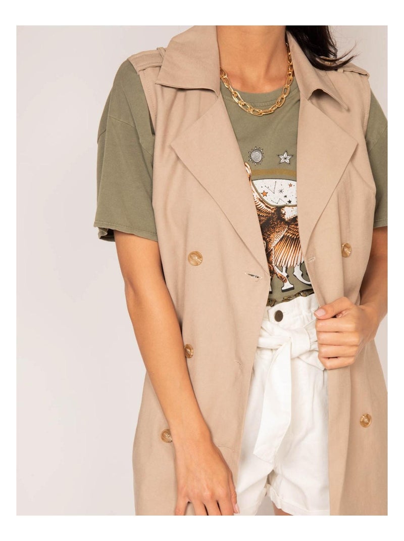 Giacca senza maniche ULIANA Beige - Kiabi