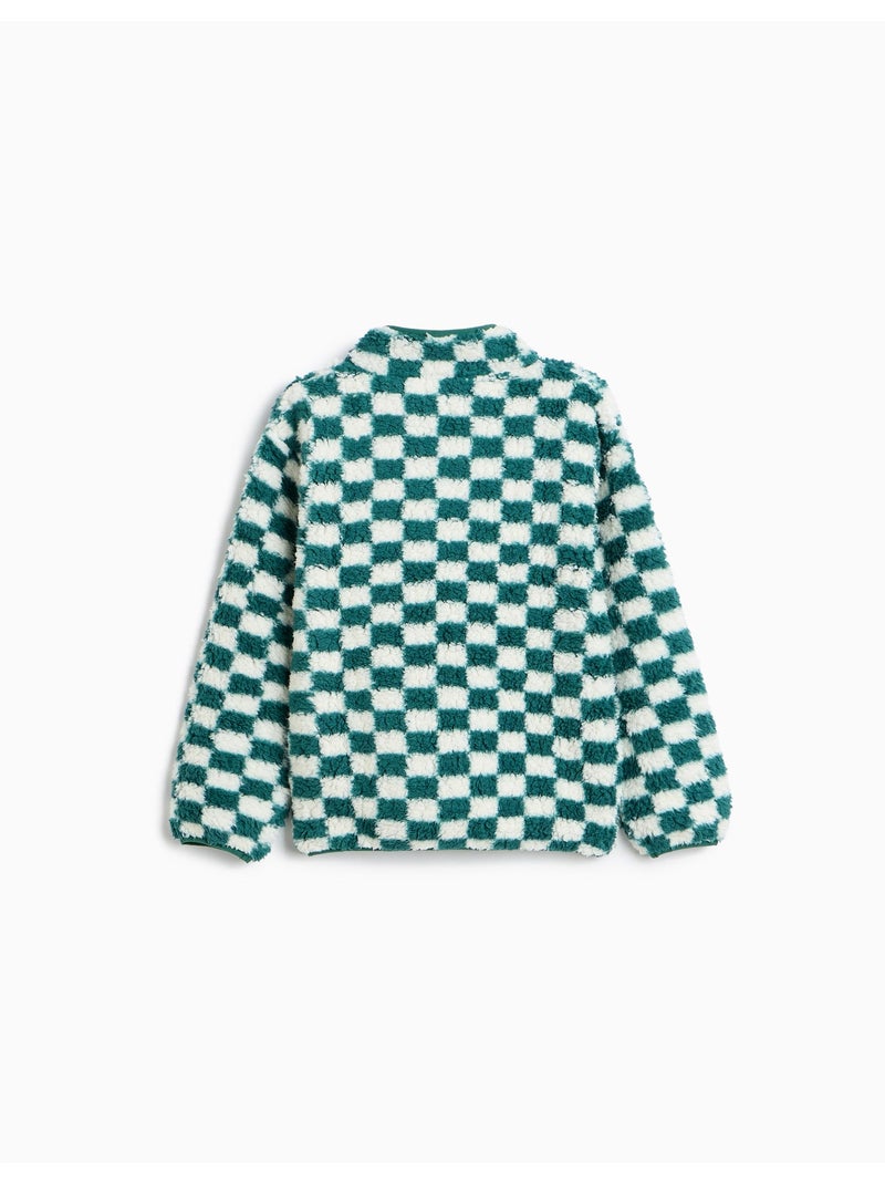 Giacca sherpa a quadri, mo fashion Verde - Kiabi
