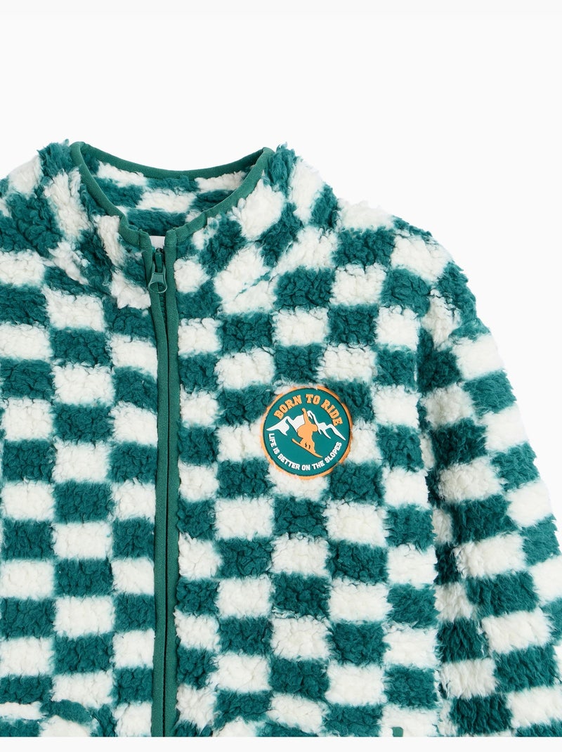 Giacca sherpa a quadri, mo fashion Verde - Kiabi