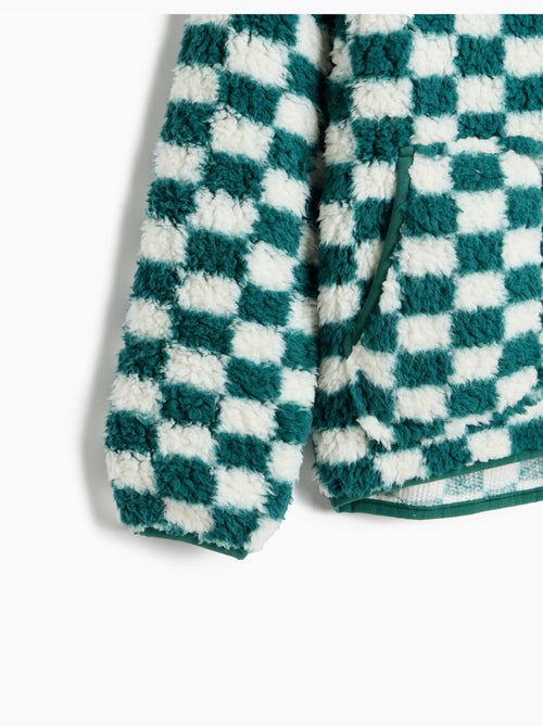 Giacca sherpa a quadri, mo fashion - Kiabi