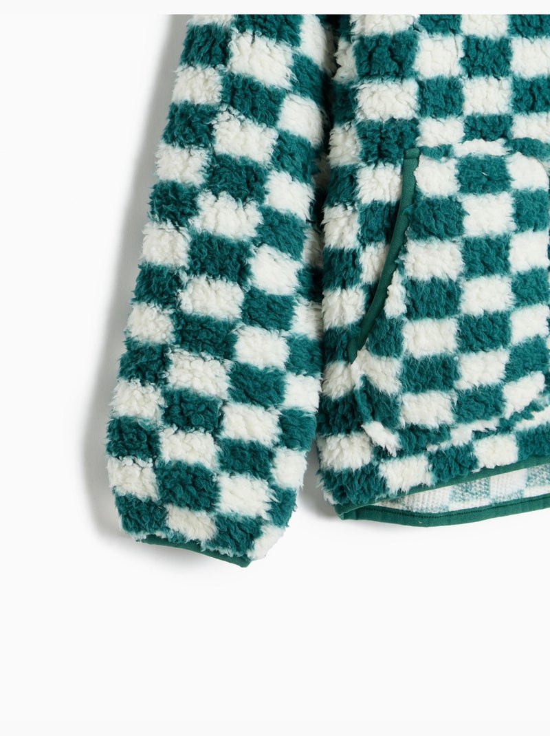 Giacca sherpa a quadri, mo fashion Verde - Kiabi