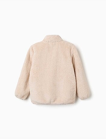 Giacca sherpa con chiusura con cerniera