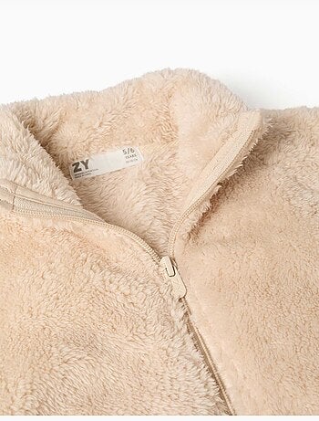 Giacca sherpa con chiusura con cerniera