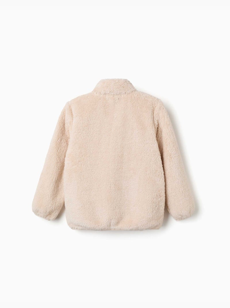 Giacca sherpa con chiusura con cerniera Bianco - Kiabi