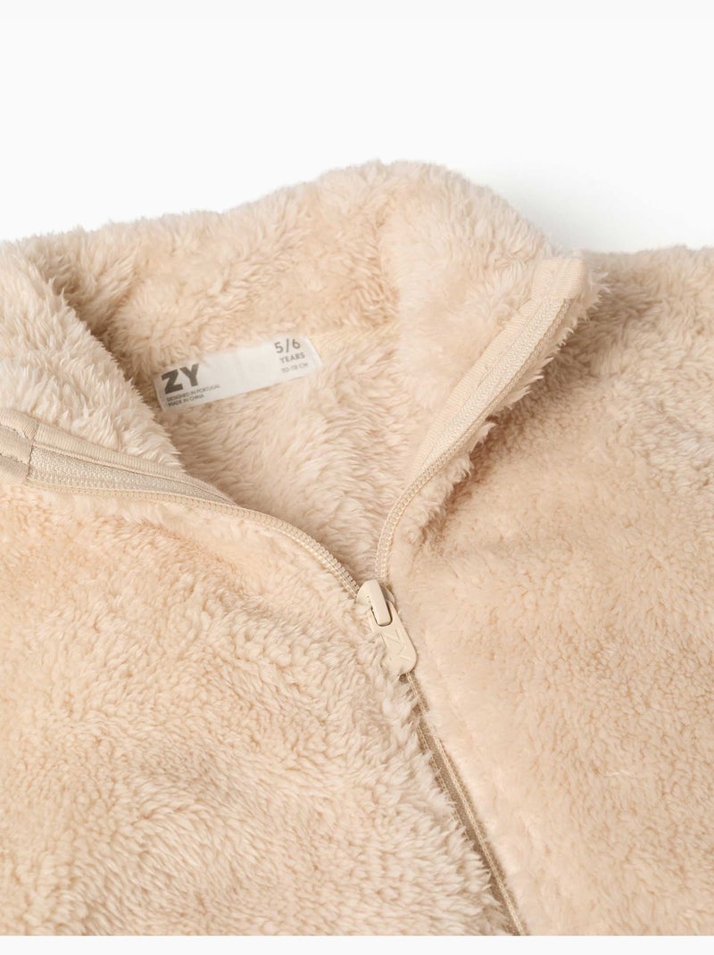 Giacca sherpa con chiusura con cerniera Bianco - Kiabi