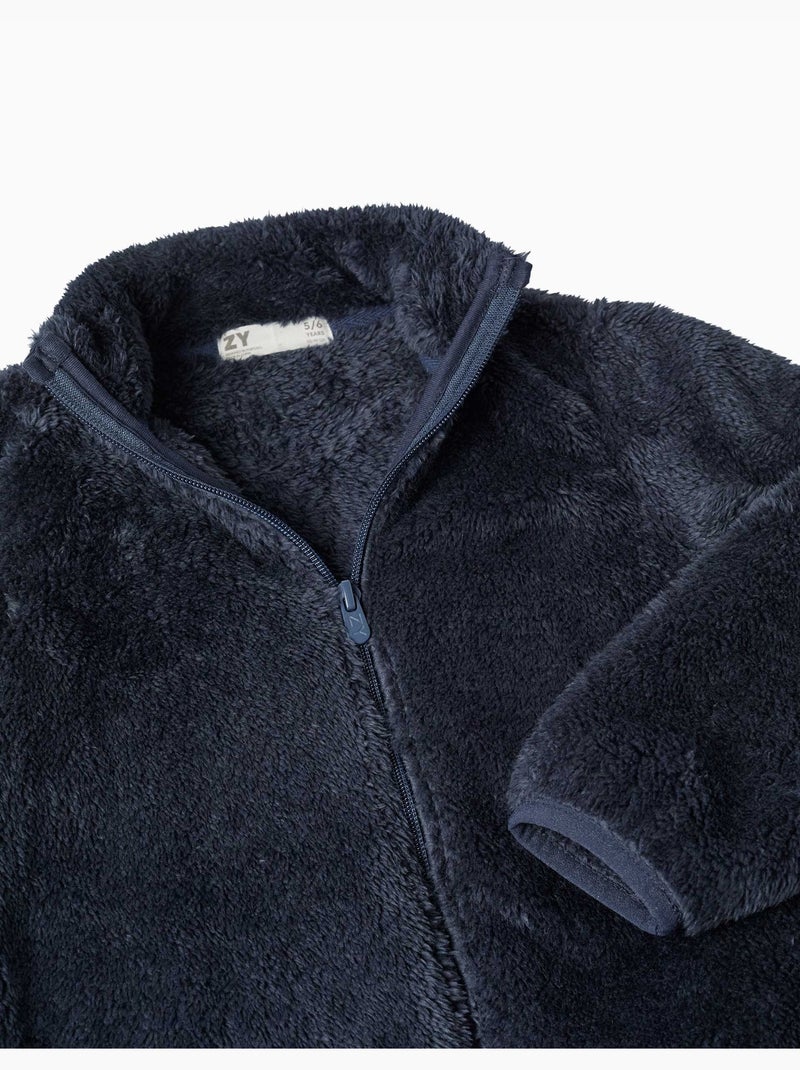 Giacca sherpa con chiusura con cerniera Blu scuro - Kiabi