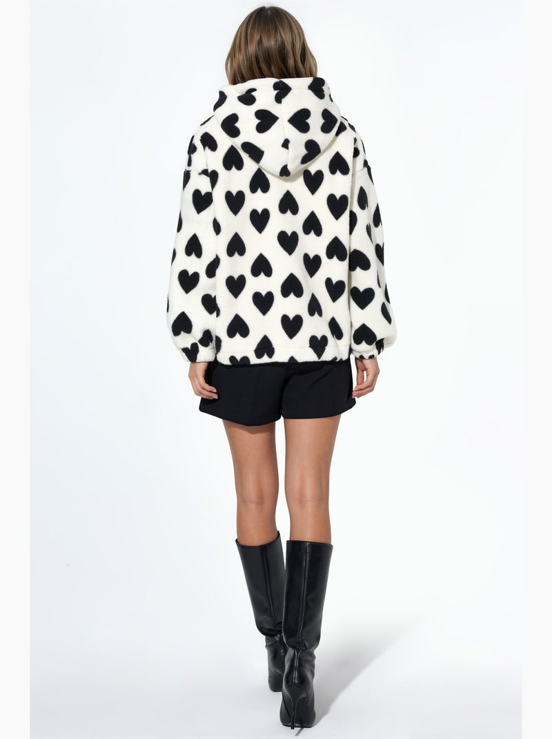 Giacca sherpa con motivo a cuore hiccup Bianco sporco - Kiabi