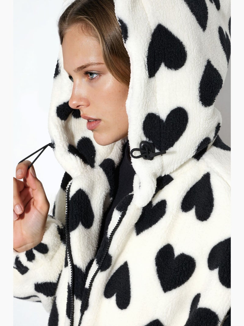 Giacca sherpa con motivo a cuore hiccup Bianco sporco - Kiabi