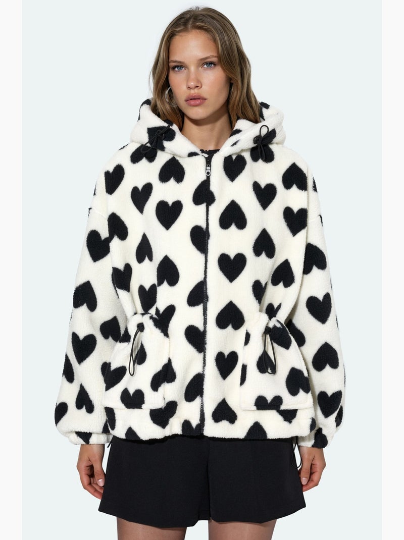 Giacca sherpa con motivo a cuore hiccup Bianco sporco - Kiabi