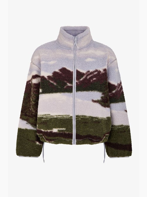 Giacca sherpa con stampa landscape e maniche lunghe penti - Kiabi Giacca sherpa con stampa landscape e maniche lunghe penti - Kiabi
