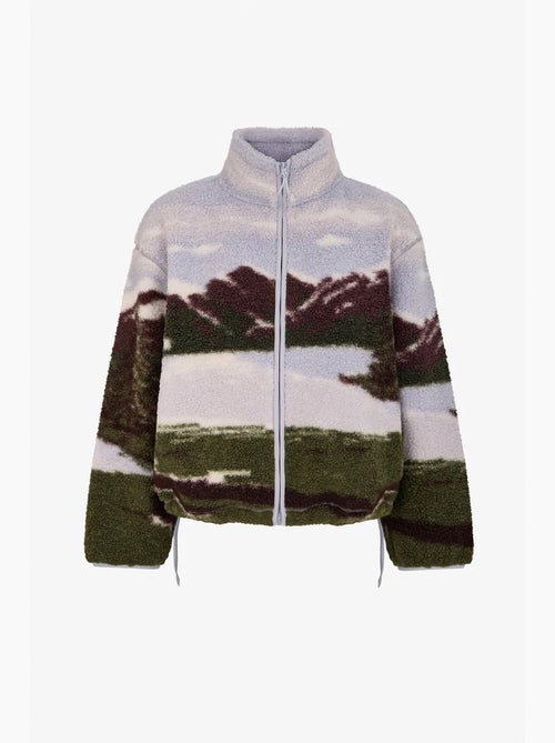 Giacca sherpa con stampa landscape e maniche lunghe penti - Kiabi Giacca sherpa con stampa landscape e maniche lunghe penti - Kiabi