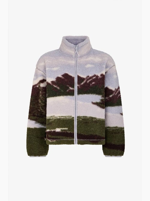 Giacca sherpa con stampa landscape e maniche lunghe penti - Kiabi Giacca sherpa con stampa landscape e maniche lunghe penti - Kiabi